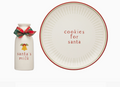 Santa Christmas Cookie Plate & Milk Jug Holiday Set