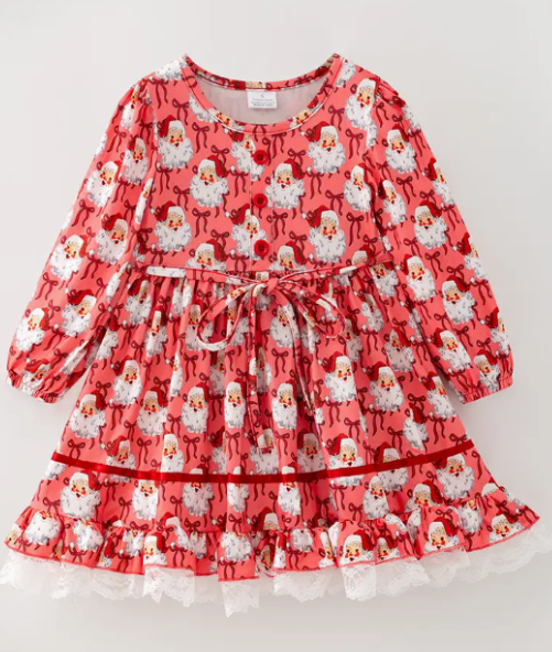 Girls Christmas Dress with Lace