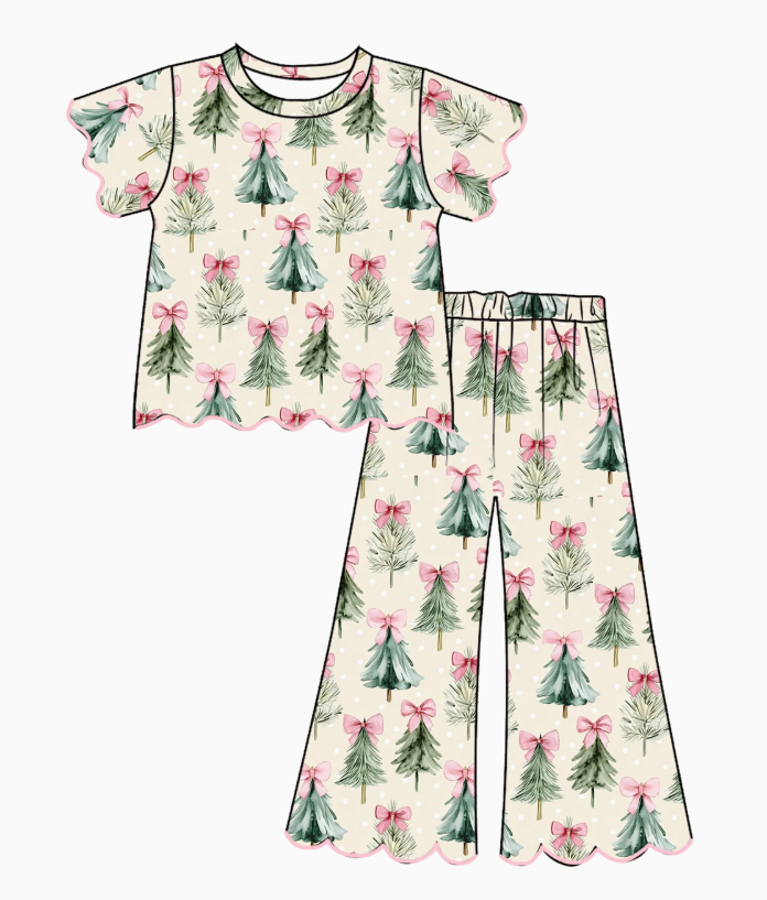 Girls Christmas PJ Sets