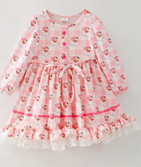 Girls Christmas Dress with Lace